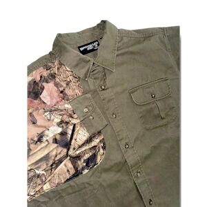 Breakup Infinity Mens XL Mossy‎ Oak Camo Long Sleeve Button Up Shirt